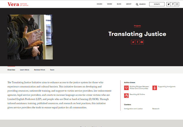 Vera Institute Translating Justice Initiative